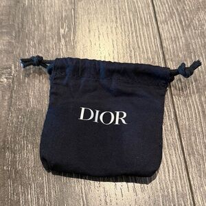 Dior Beauty black Drawstring small makeup / sample pouch